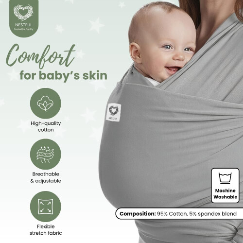 Original Baby Sling Carrier Wrap Grey 2