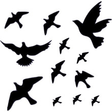 Anti-Collision Stickers - Set of 12 - PVC - Black - 42x44cm