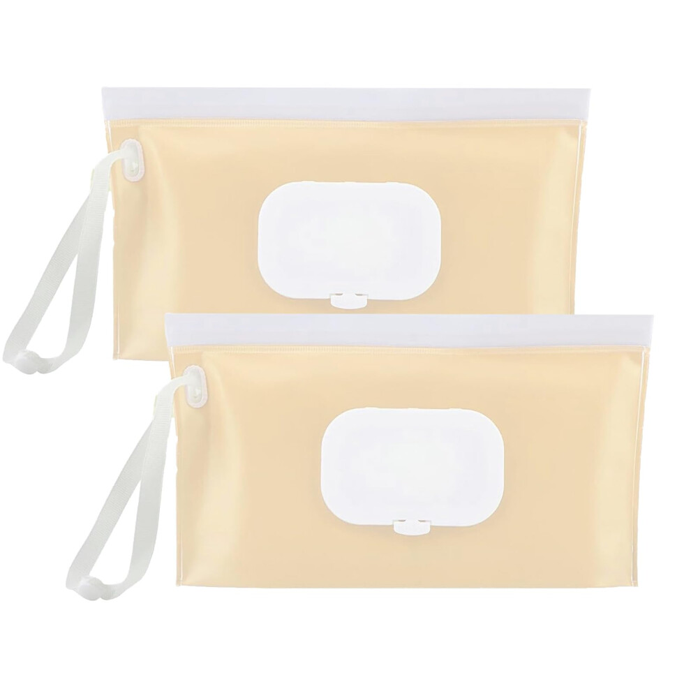 Fitulabo 2 Pack Refillable Portable Wet Wipes Dispenser Â Reusable Baby Wipes Holder & Wet Wipe Pouch, Travel Wipes Dispenser For Home, Car, Office