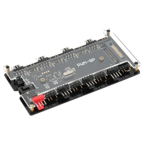 Qiilu Case Fan Controller Hub, 2-in-1 Wireless PWM+ARGB Remote Control