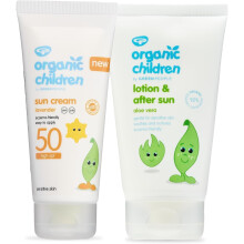 Green People Children's SPF50 Sun Bundle - Children’s Lavender Sun Cream & Organic Children Aloe Vera Lotion & After Sun
