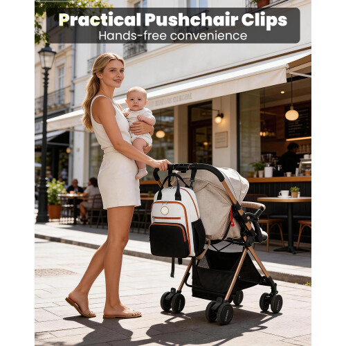 Miss Lulu Miss Lulu Nappy Changing Backpack, Large Maternity Bag with Pram Hooks 1