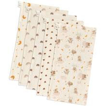 Geukmun 5 Pack Muslin Burp Cloths for Baby, 25x50cm Cotton Soft Babys Muslins and Washcloths, Large Rectangle Baby Essentials for Newborn, Bibs and S