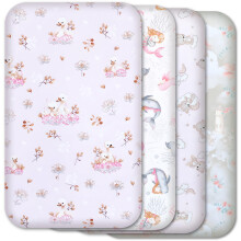 Next to Me Crib Sheets 83x50cm – 100% Cotton, Soft & Breathable Baby Bedding Set, 4-Pack Snug Fitted Baby Sheets for Bedside Cribs (83x50cm, SET 5-4