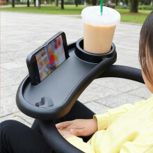 Yeqqzq Baby Stroller Snack Tray with Cup Holder, Universal Stroller Food Tray, Removable Storage Hplder with Adjustable Buckle and Hooks