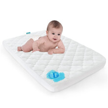 Travel Cot Mattress Protector Waterproof, Quilted Pack N Play Crib