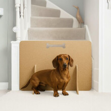 No-Drill Freestanding Dog Stair Gate & Barrier for UK Standard Stairs | Pet Stopper for Doorways | Easy Set Up, Anti-Tipping, Customisable, Water-Resi