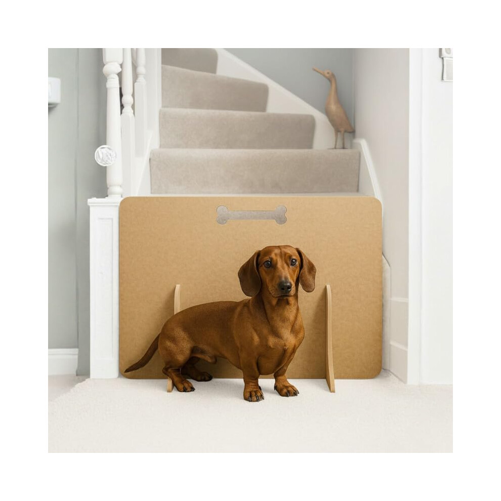 Sterzeal No-Drill Freestanding Dog Stair Gate & Barrier For Uk Standard Stairs | Pet Stopper For Doorways | Easy Set Up, Anti-Tipping, Customisable, Water-Resi