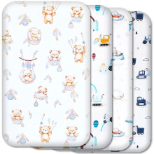 Next to Me Crib Sheets 83x50cm – 100% Pure Cotton, Soft & Breathable Baby Bedding Set, 4-Pack Snug Fitted Baby Sheets for Bedside Cribs (83x50cm, SE
