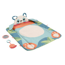 Fisher-Price Baby Activity Play Mat Planet Friends Roly-Poly Panda with 2 Toys for Newborn Tummy Time Play, Made of 90% recycled Plastic and FSC cert