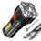 (Silver) LED Super Bright Flashlight Multi-function Rechargeable Outdoor Waterproof Led Long-range Spotlight Battery Display COB Light 1