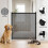 2Piece Retractable Stair Gate Set with 12 Hooks Retractable Dog Gate G 2