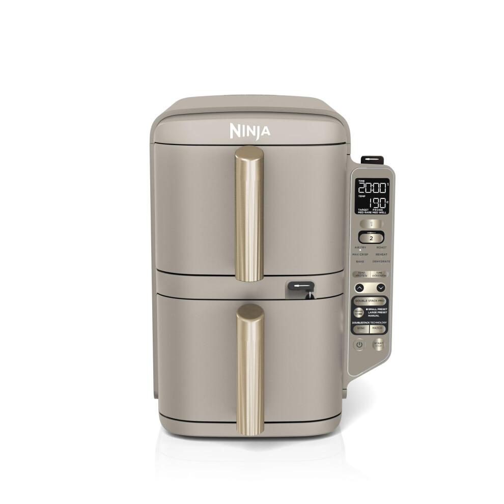 Ninja Double Stack Xl Air Fryer With Digital Cooking Probe, Vertical Dual Drawer Air Fryer With 4 Cooking Levels, 2 Drawers And 2 Racks, 9.5L Capacit