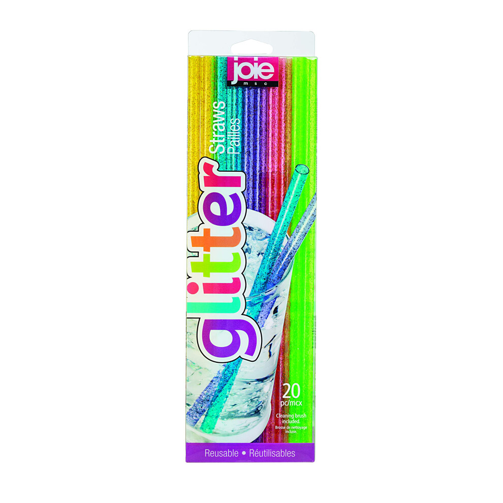Joie Kitchen Gadgets T12788 Reusable Straws, Plastic, Glitter