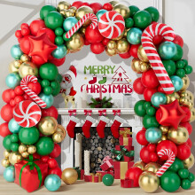 Christmas Balloons Garland Arch Kit, 154Pcs Christmas Garland Balloon Arch