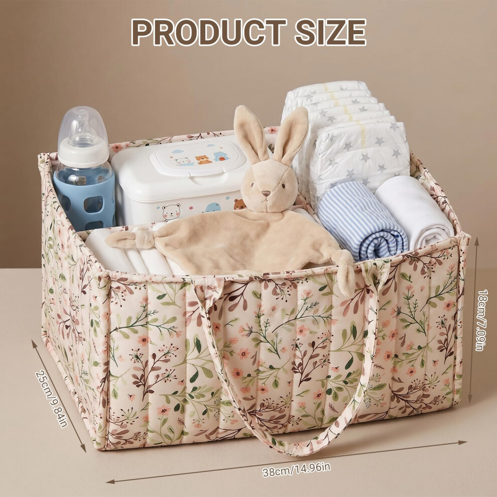 Chiosun Baby Nappy Caddy Organiser Diaper Caddy Basket With Removable
