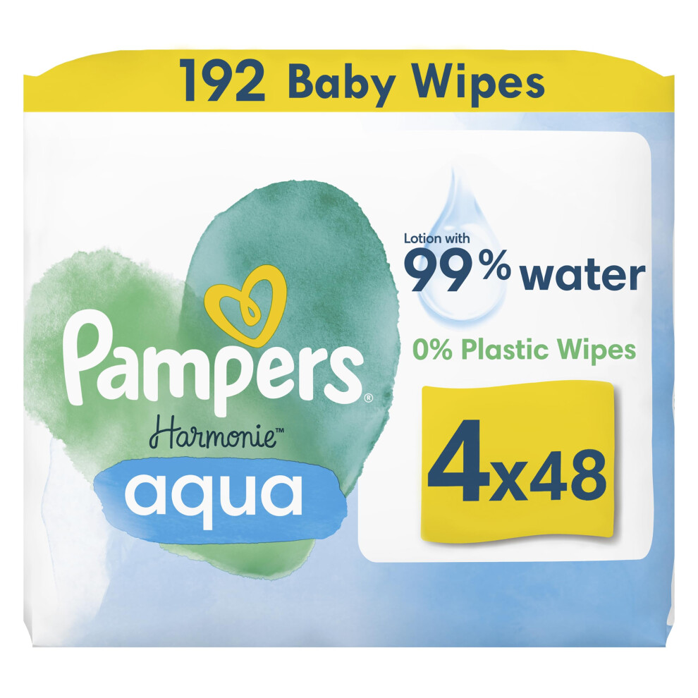 Photos - Hair Product Pampers Harmonie Aqua Baby Wipes x 192 4x48 