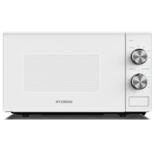 Hyundai 800W 20L White Solo Microwave, Dial Control, Stainless Steel Interior, Defrost Function, 6 Power Levels, 24.5cm Turntable