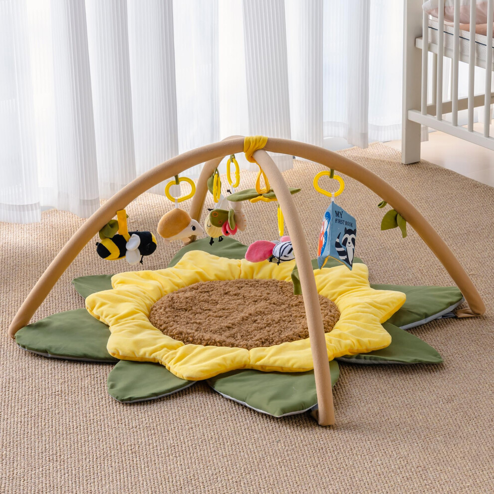Robud Baby Play Mat Activity Gym Sunflower Tummy Time Baby Play Mat W