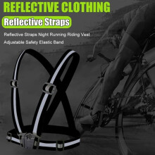 Adjustable reflective vest for running gear, high-visibility vest, safety vest, standard size, black