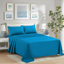 HADI LONDON Polycotton Flat Sheets for Single Double King Size Bed Softest Anti Wrinkle Non-Iron Plain Dyed Top Sheet with 200 Thread Count Ideal for