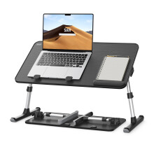 Laptop Desk Table, SAIJI Adjustable Laptop Stand, Breafast Tray, 5 Heights, 4 angles, Stable folding Table for Bed Sofa Desk, Fit up to 17'' Laptop (