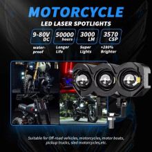 fari anteriori ausiliari a LED 12V 24V 30W 3000Lm Proiettore a lungo raggio Spot bianco + fendinebbia giallo Moto Auto 4x4