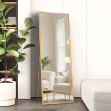 Beauty4U Full Length Mirror 140x40cm, Gold | Free Standing, Hanging or Leaning