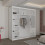MN Furniture Triple Door Sliding Mirror Wardrobe White 250cm 2