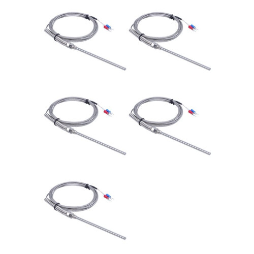 5X K Typ 0-800 Grader Celsius Termoelementsondsensorer 2M 6.5Ft
