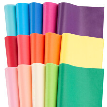 VGOODALL Coloured Tissue Paper, 50x35cm 75 Sheets 15 Colours, 17gsm Thick Non-Bl