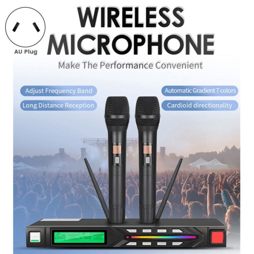 Handheld Portable Wireless Microphone System Mic UHF Long Range Dual Antenna for Karaoke Stage Performances AU Plug 1