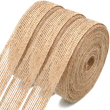jijAcraft 30M Natural Burlap Ribbon, 2CM Hessian Ribbon for Gift Wrapping