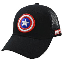 (Captain America Black) Children Boy Girl Mesh Back Baseball Cap Adjustable Superman Captain America