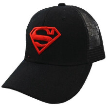 (Superman Black Red) Children Boy Girl Mesh Back Baseball Cap Adjustable Superman Captain America