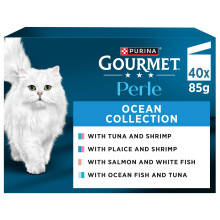 GOURMET Perle Ocean Collection Adult Wet Cat Food Mini Fillets in Gravy Tuna, Sh