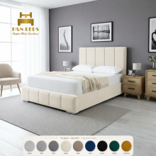 (White Crush (No Mattress), 4ft6" Double (with Gaslift)) Luxury Velvet Panel Bed Frame 54" Headboard Mattress Ottoman Gas Lift Storage