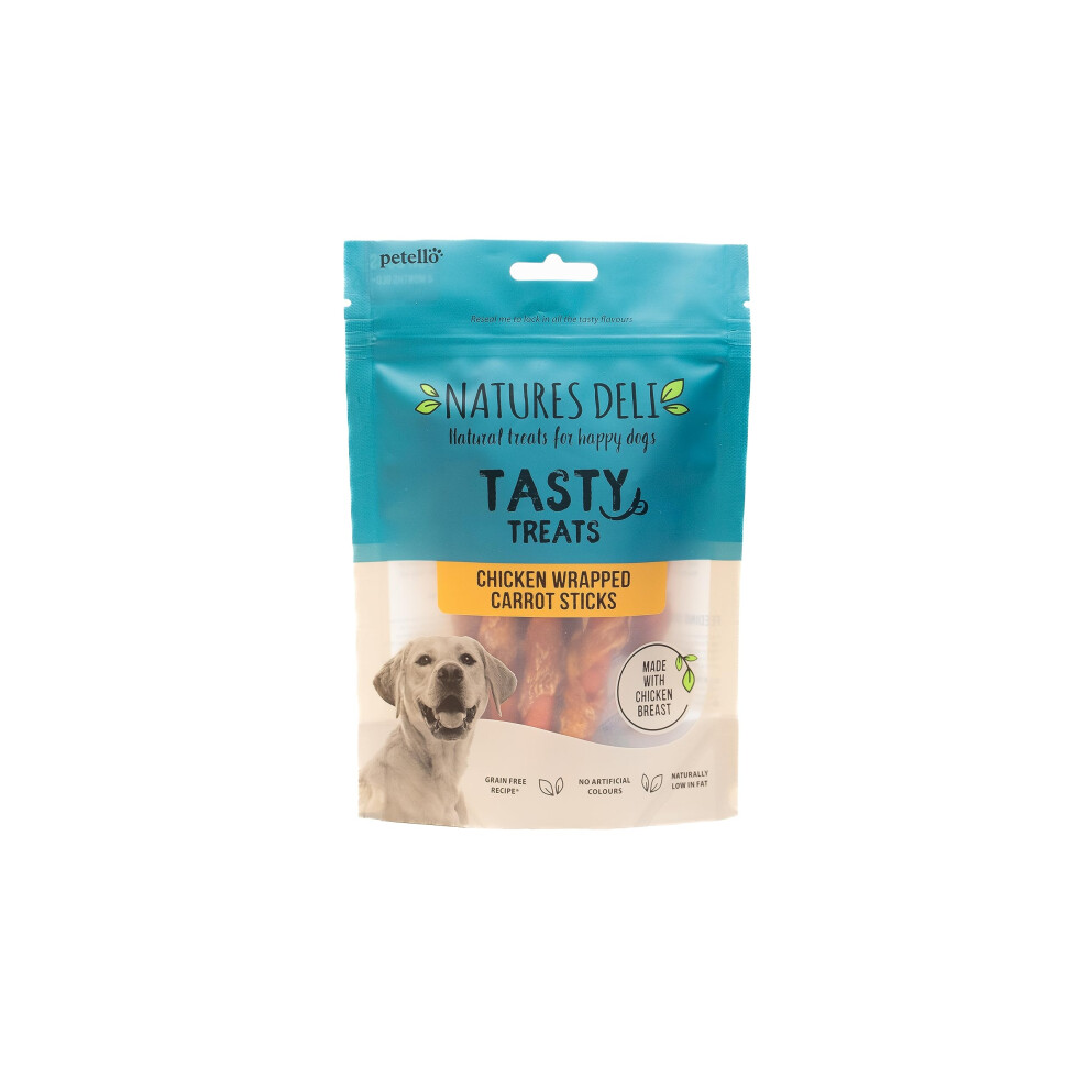 Photos - Dog Food Natures Deli Chicken Wrapped Carrot Sticks Dog Treats, Grain Free Low Fat Treats for Dogs, High Protein Dog Chews, 100 g (Pa