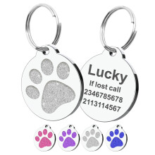 EDSG Dog Tags for Pets Engraved UK Personalised ID Tags for Dogs with Any Name & Text Dog Collar Glitter Bone Dog Tag Custom Stainless Steel Dog Name