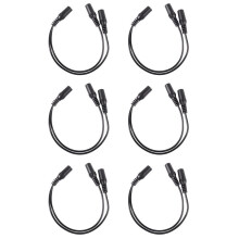 6pcs 28cm 3.5mm Female to Dual Jack Female Y Splitter Stereo Audio Cable Black