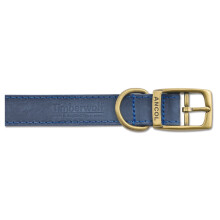Ancol Timberwolf Premium Leather Dog Collar - Comfortable Durable Pet Training Accessory - Blue Bridle Leather - Soft Supple Waterproof Treated - 50-
