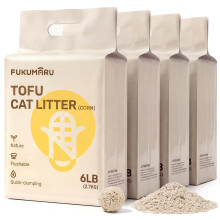 FUKUMARU Tofu Cat Litter, Clumping Litter for Cats, Mixed Corn Pellets, Dust-free and Easy Clumping, Odour Control, Flushable, Direct to Tol