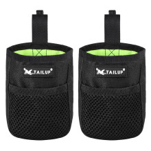 Lanjue 2 Pieces Small Dog Treat Bags, Black Dog Treat Pouch with Waist Belt Clip 600D Oxford Cloth Dog Walking Bag Treat Pouch for Dog Train