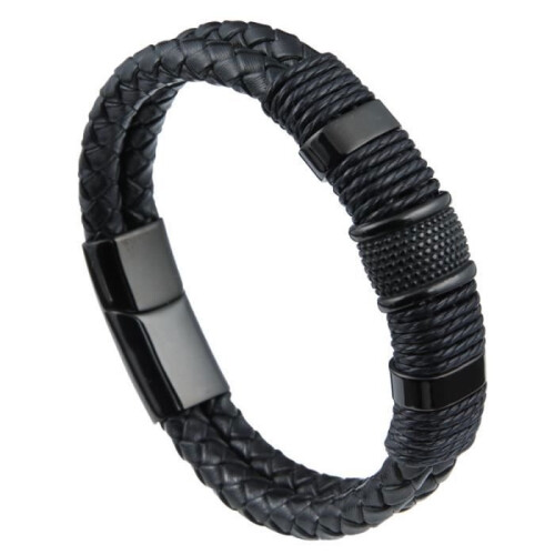 Bracciale da uomo vintage intrecciato - Semplice - Lunghezza 22 cm