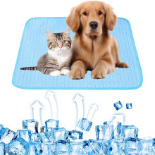 WUDEUI Dog Cooling Mat, Ice Silk Pet Cooling Pad for Summer, Washable Cat Cool B