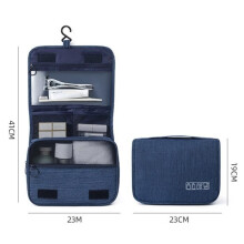 Foldable Waterproof Portable Multifunctional Toiletry Bag for Men/Women, Solid Dark Blue