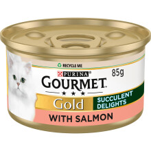 GOURMET Gold Succulent Delights Salmon Wet Cat Food 85g (Pack of 12)
