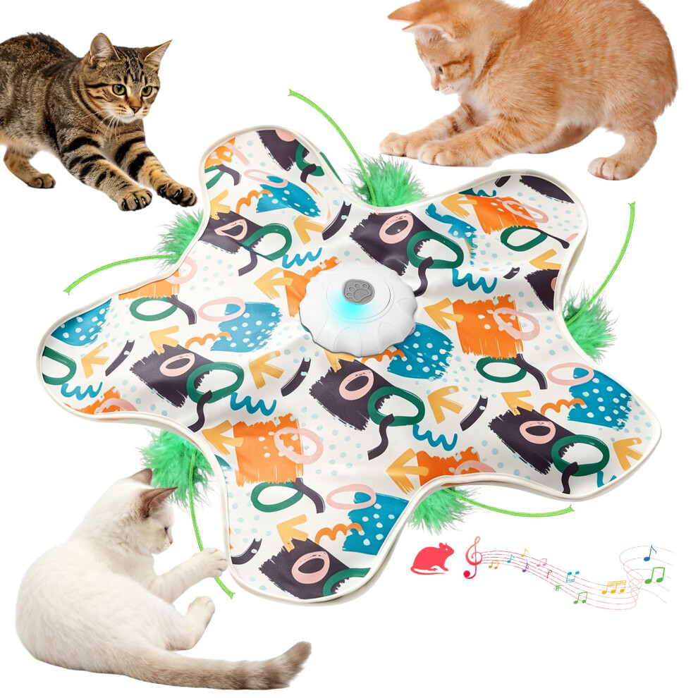 Qingwangda Cat Toys For Indoor Cats Adult Kitten,Hide And Seek Cat Toys,Interactive Cat Toy,It Makes A Squeaking Sound,Usb Rechargeable,Gift
