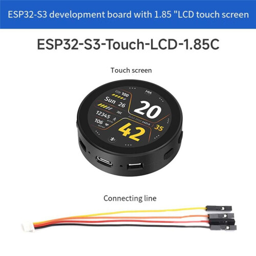 Waveshare ESP32-S3 1.85inch Round Display Development Board 360x360 Supports WiFi  A 2