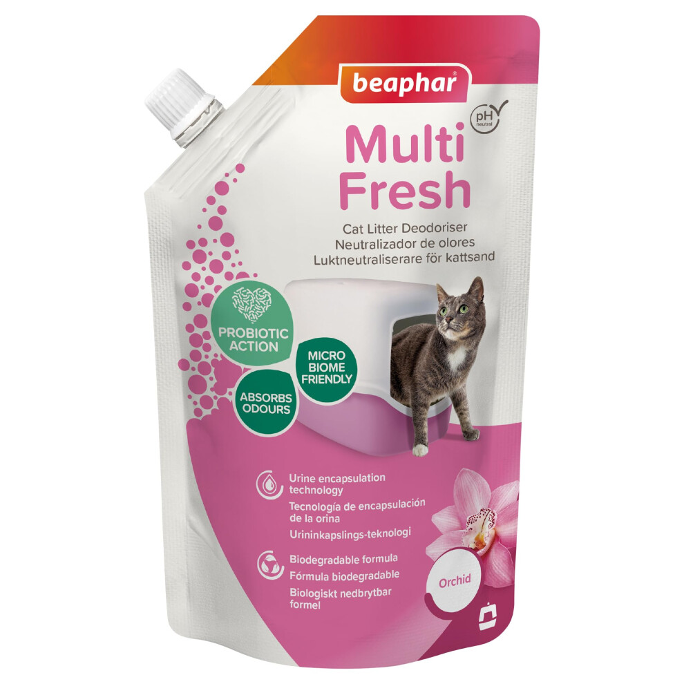 Photos - Other for Cats Beaphar  Multi Fresh Cat Litter Deodoriser Orchid 400g - Urine Encapsulation Technology – Prebiotics Absorb and Reduce Unpl 